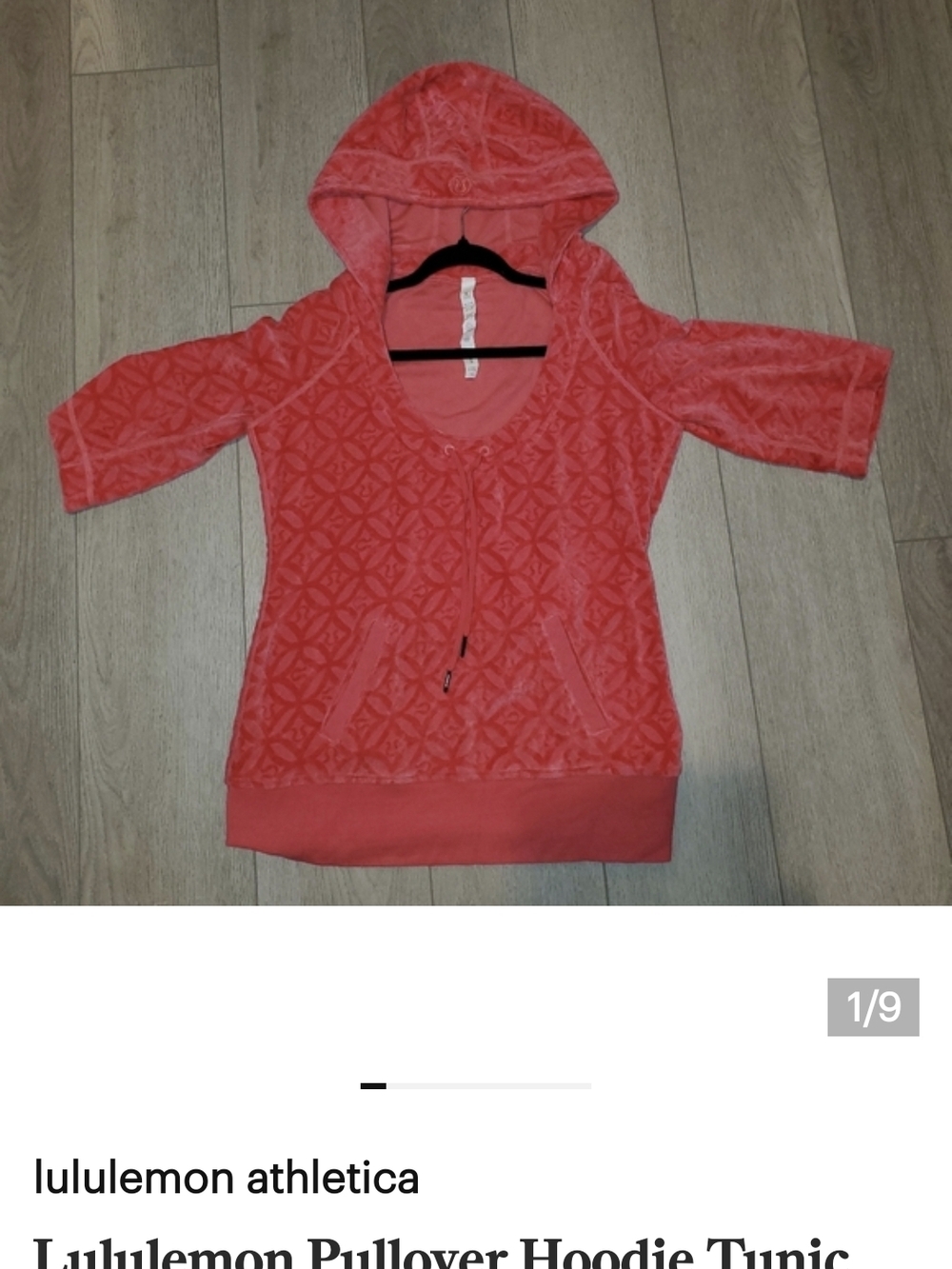 CRYSTALHIGS lululemon athletica Coral-Red Short Sleeve Hoodie